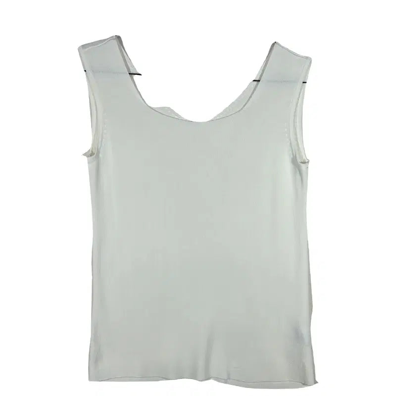 [BUNJANG] White Basic Sleeveless Knit Top / 화이트 베이직 민소매 나시 니트 슬리브리스 [S]