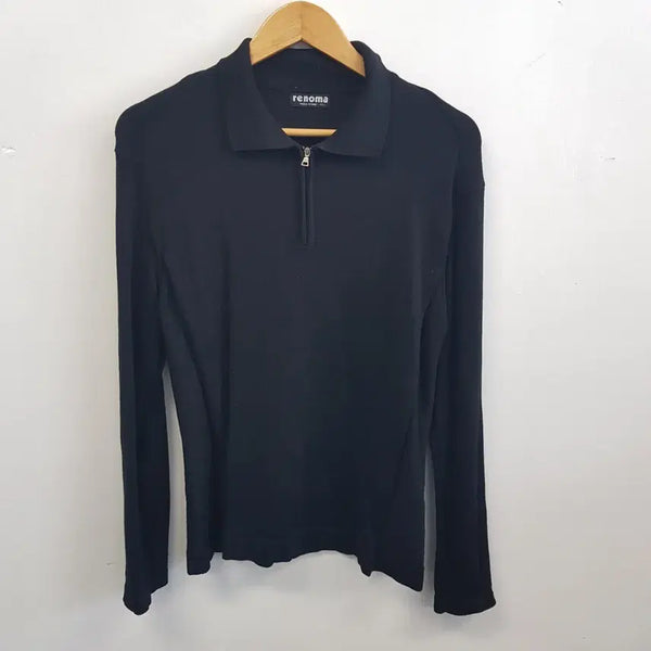 [BUNJANG] Renoma Black Polo Knit 95 / 레노마  블랙 폴로 니트 95