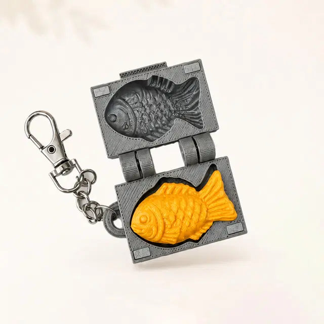 [BUNJANG] Fish-Shaped Muffin Mold Clicker Keychain / 붕어빵 틀 클리커 딸깍이 키링