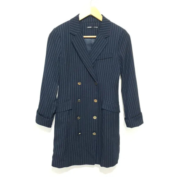 [BUNJANG] MICHAA Striped Double-Button Jacket Dress S/M / 미쏘 스트라이프 더블버튼 자켓형 원피스 S_M2317