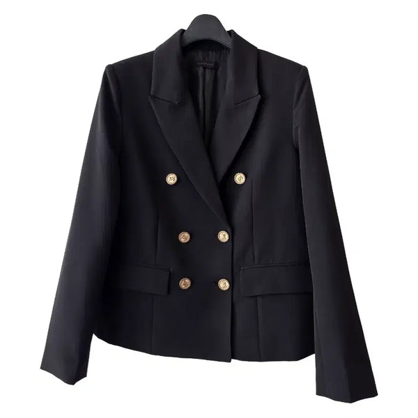 [BUNJANG] Black Double-Button Short Duffle Jacket / 55/블랙 더플 숏 자켓