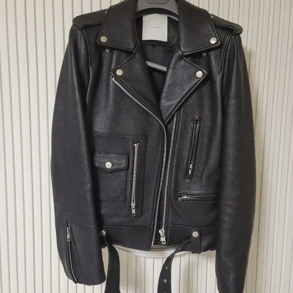 [BUNJANG] Black Leather Rider Jacket / 가죽 라이더 자켓 블랙 55~66가능