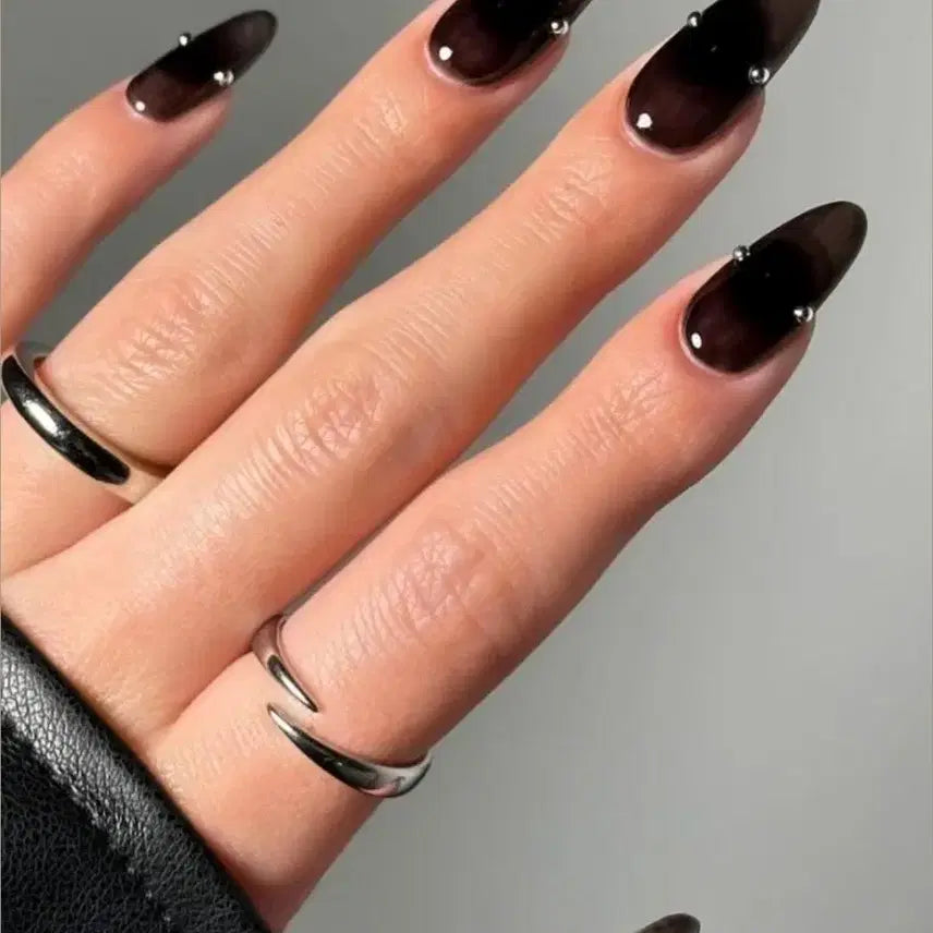 [BUNJANG] Custom Handmade Gel Nail Tips with See-Through Design / 선착1명[시스루 피어싱_수제네일팁] #상점소개글 필독 :)