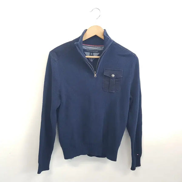 [BUNJANG] Tommy Hilfiger Navy Half-Zip Knit L / 타미힐피거 네이비 반집업 니트 L