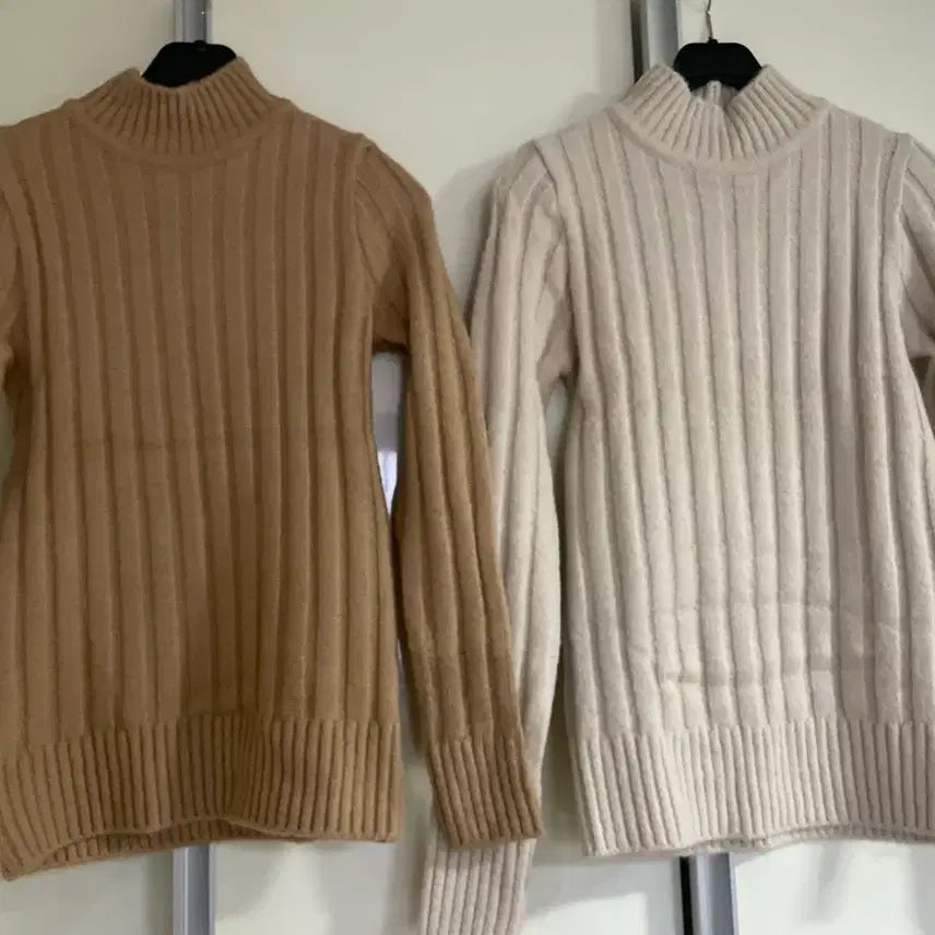 [BUNJANG] Ribbed Knit Set Beige/Camel / 개당)골지 니트 베이지/카멜 컬러
