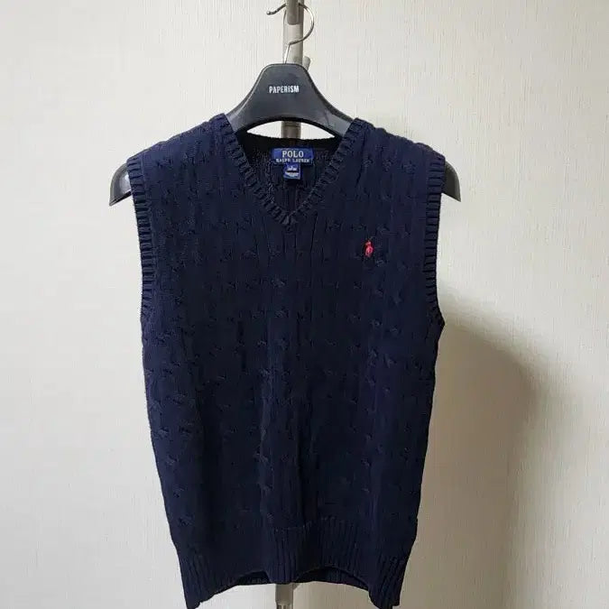 [BUNJANG] Polo Ralph Lauren Navy Cable Knit Vest Size 100 / 폴로 랄프로렌 네이비 케이블 니트 조끼 100