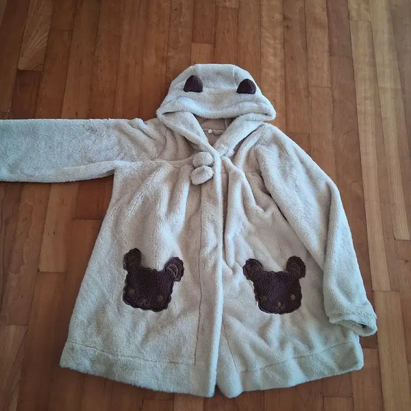 [BUNJANG] Bear Ear Hooded Coat Outerwear / 양산형 로리타 곰돌이귀 코트 아우터
