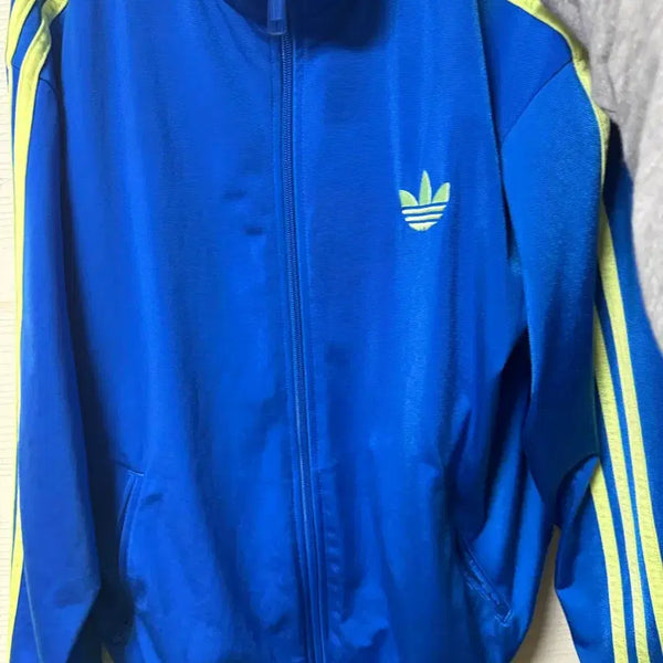 [BUNJANG] Adidas Firebird Track Jacket Blue Lime / 파이어버드 아디다스 블루 라임 레몬코어