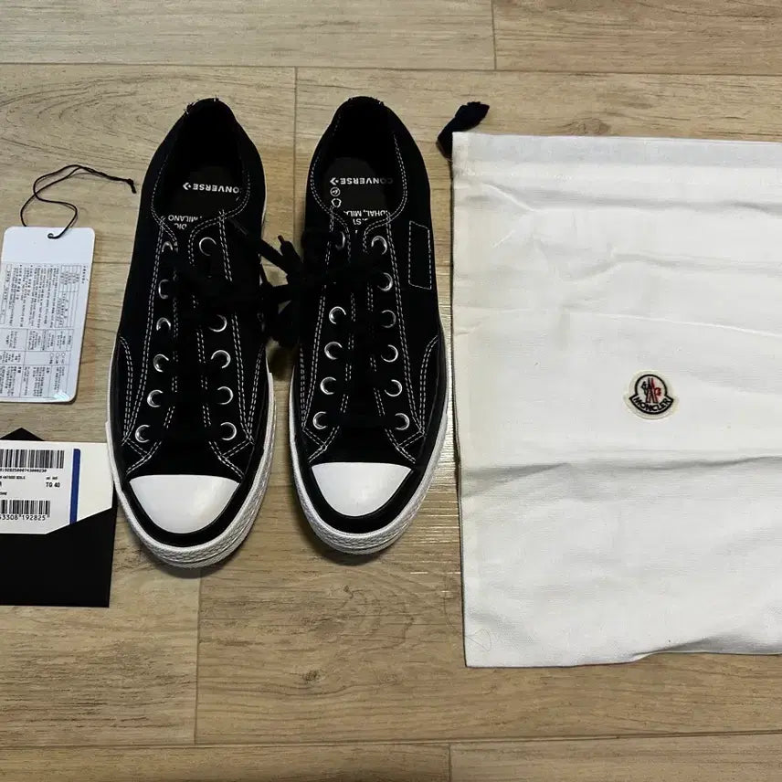 [BUNJANG] Converse x Moncler Black Sneakers / 컨버스 몽클레르 협업 블랙 스니커즈