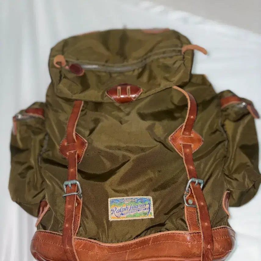 [BUNJANG] Polo Ralph Lauren Leather Backpack & Wallet Set - Khaki / 폴로 랄프로렌 레더 백팩 카키색 & 지갑 세트 판매합니다.