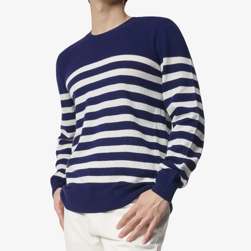 [BUNJANG] A.P.C. Striped Wool Knit Sweater - Dark Navy / APC 아페쎄 스웨터