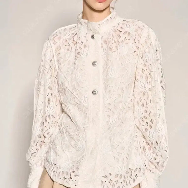 [BUNJANG] The Handsome Objet Lace Blouse / 한섬 오브제 레이스 블라우스