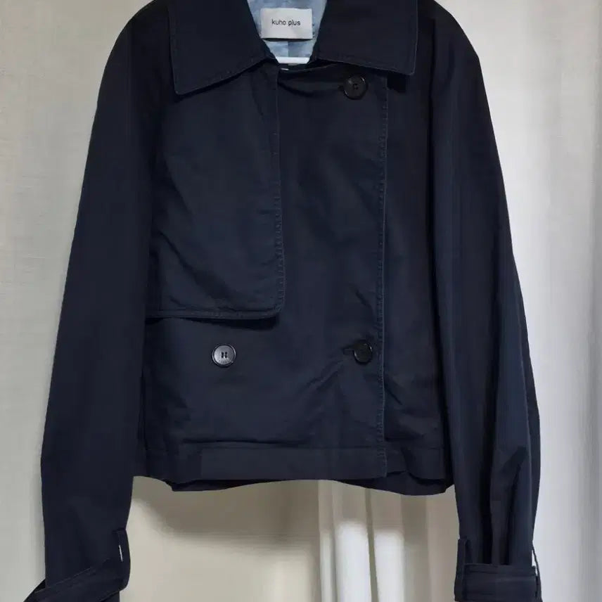 [BUNJANG] KUHOplus Navy Short Trench Coat / 구호플러스  네이비 숏 트렌치