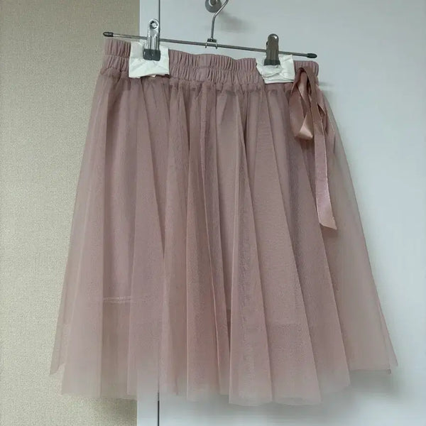 [BUNJANG] Tweedia Pink Chiffon Mini Skirt / 트위디아 핑크 샤 미니 스커트