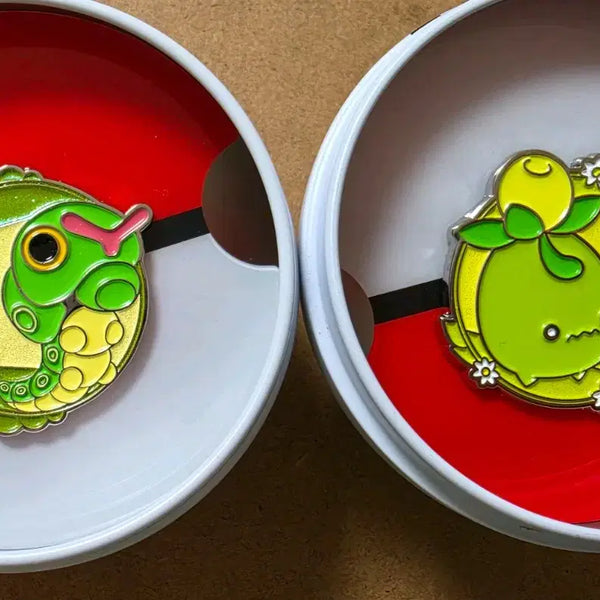 [BUNJANG] Pokemon 100 Badge Bundle Set Caterpie & Mini V / 포켓몬 랜덤 100 뱃지 캐터피, 미니브 판매