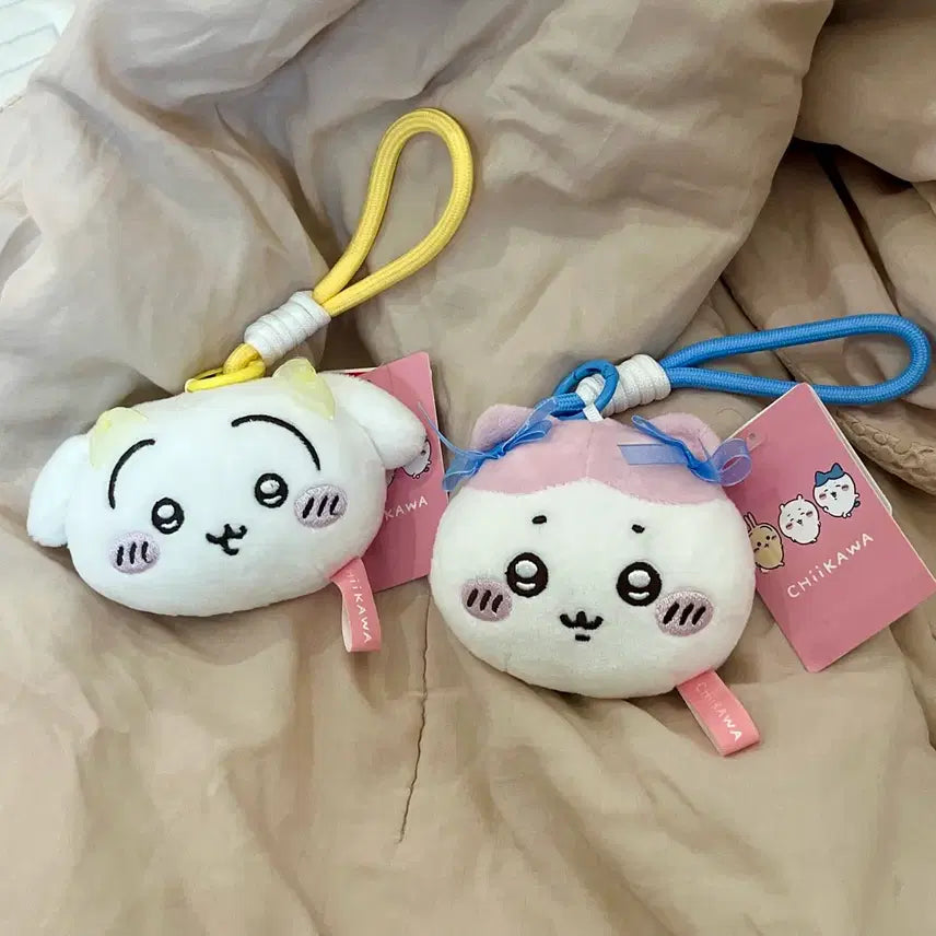 [BUNJANG] Cheikawa Usagi Hachiwara Face Pouch Keychain / 우사기 하치와레 얼굴 인형 키링 치이카와 먼작귀