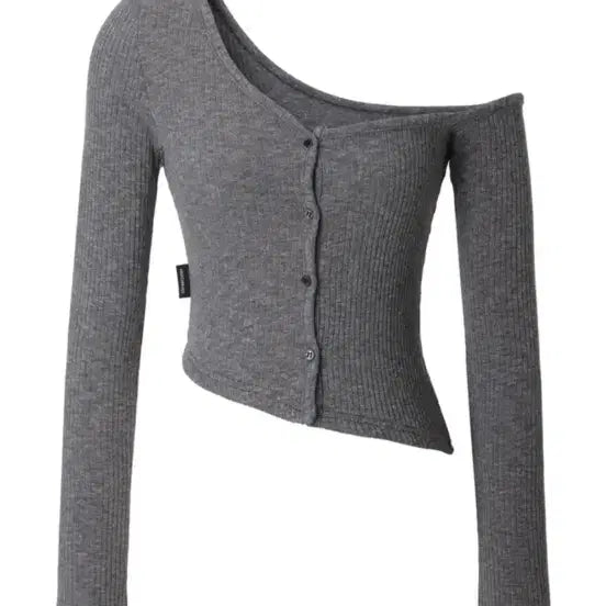 [BUNJANG] 3Times One Shoulder Cardigan Black / 쓰리타임즈 원숄더 가디건 블랙