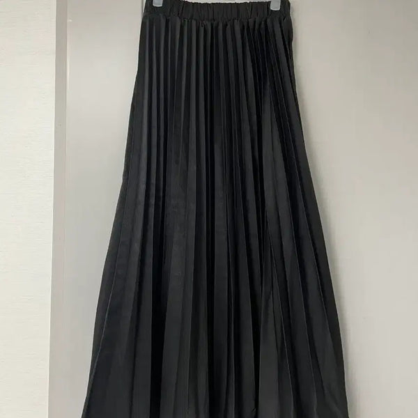 [BUNJANG] Black Pleated Long Skirt / 블랙 플리츠 롱 스커트