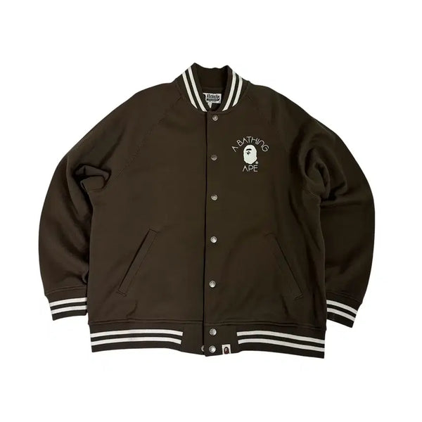 [BUNJANG] Bape College Logo Varsity Sweat Jacket / 베이프 컬리지 로고 바시티 스웻 자켓