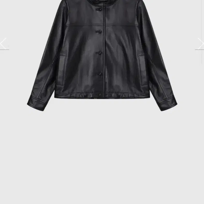 [BUNJANG] MonoHa Lambskin High Neck Button Jacket Black / 모노하 램스킨 하이넥 버튼 자켓 블랙