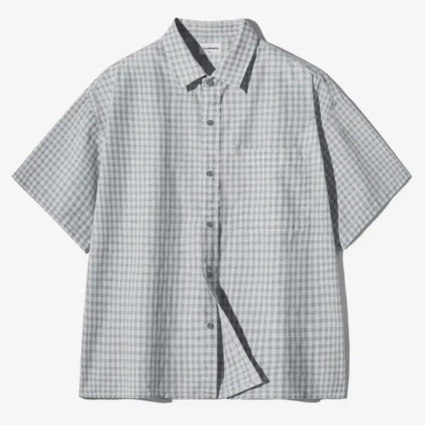 [BUNJANG] Filuminite Semi Crop Half Shirt Grey / 필루미네이트 세미 크롭 하프셔츠 그레이
