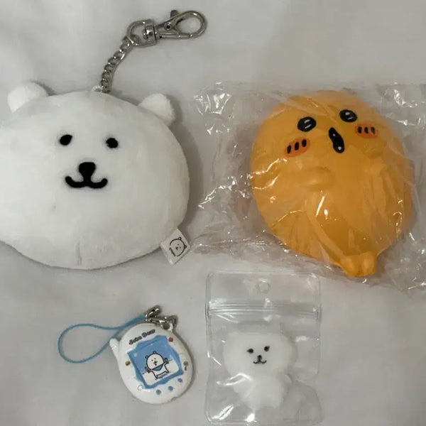 [BUNJANG] Nongdamgom Face Mirror Keychain & Goroke Squishy Set / [새제품] 농담곰 페이스 거울 키링 고로케 말랑이 스퀴시