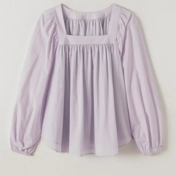 [BUNJANG] sie Ruffle Cotton Blouse Lavender XS / 시에 sie 러플 코튼 블라우스 라벤더 XS