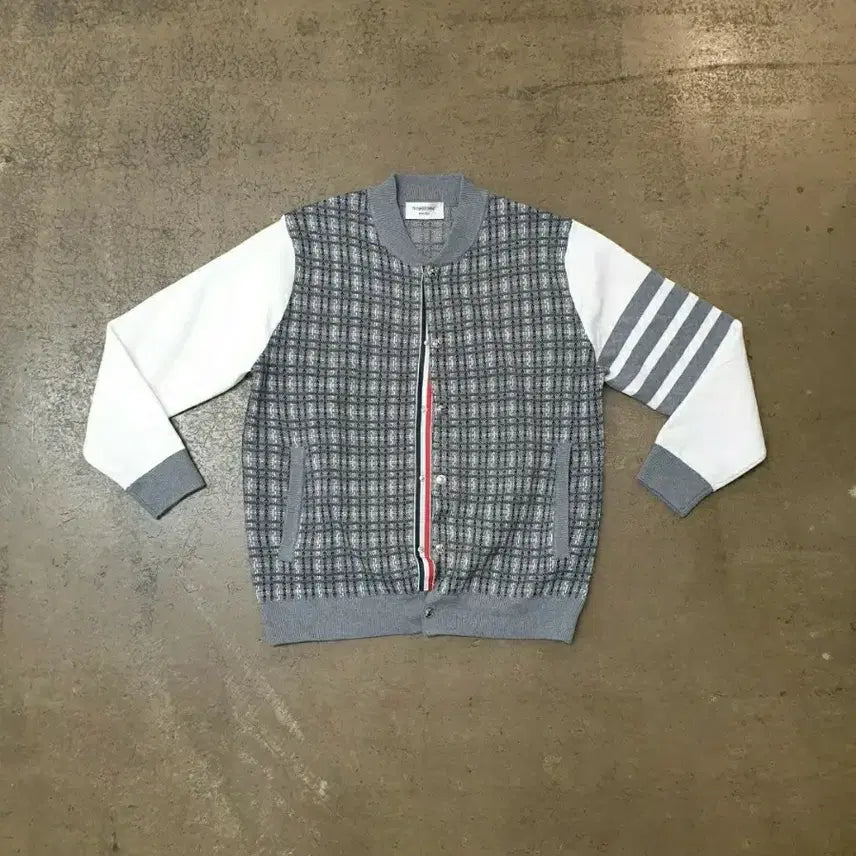 [BUNJANG] Thom Browne Check Panel Blouson Jacket XL / 톰브라운 체크 배색 블루종 자켓 XL