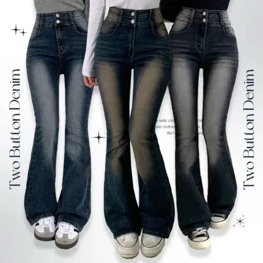 [BUNJANG] Avery Bootcut Padded Jeans - Black Denim, Long Length / 에이블리 부츠컷 골반뽕바지 흑청 롱