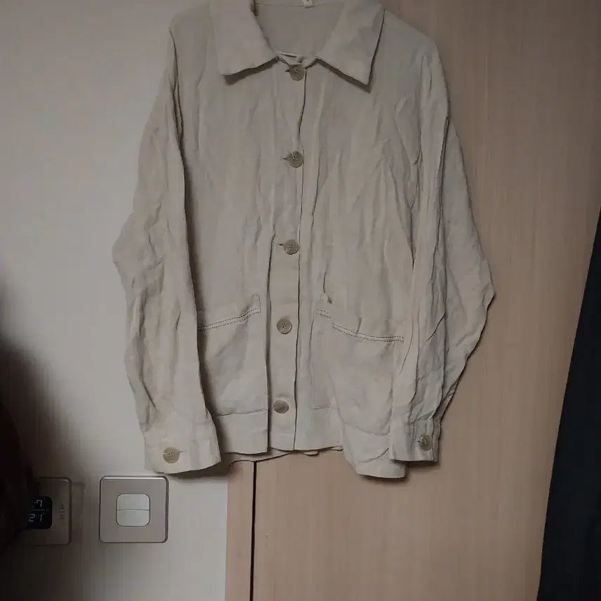 [BUNJANG] Beige Linen Jacket (Size 88) / 빅사이즈 베이지색 린넨 자켓 88