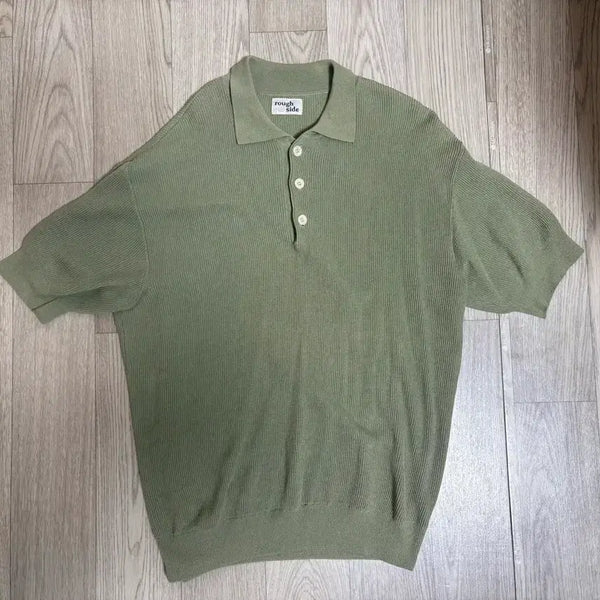 [BUNJANG] Rough Side Collar Half Knit Olive Color Size 2 / 러프사이드 카라 하프니트 올리브색상 23ss 2사이즈