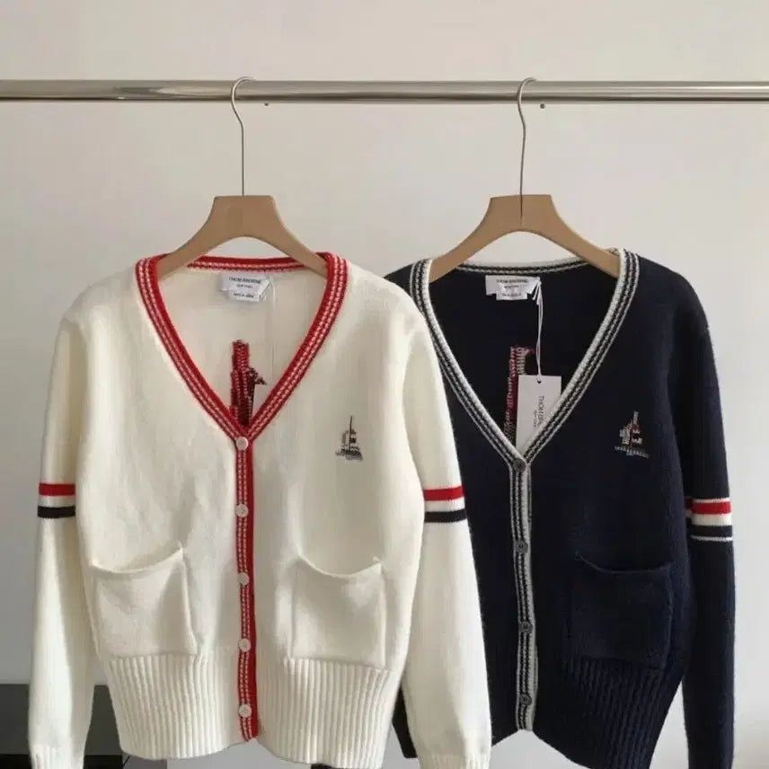 [BUNJANG] TB Cardigan Navy / White / TB 가디건 네이비 / 화이트 택1