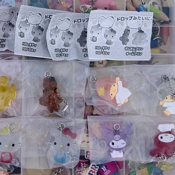 [BUNJANG] Sanrio Nakayoshi Drop Charm Gacha Keyring Bundle Set / 산리오 나카요시 드롭 참 가챠 키링 일괄