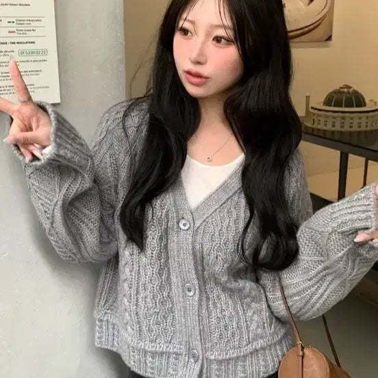 [BUNJANG] Livehour Venice Cardigan Grey / 리브아워 venice 가디건 그레이