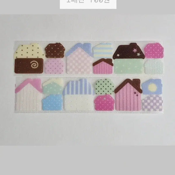 [BUNJANG] Formformroom Sugar Glitter Kiss Cut Sticker Set / [폼폼룸] 집이조아 슈가글리터 키스컷 스티커 키스컷띵 다꾸띵 스티커 소분