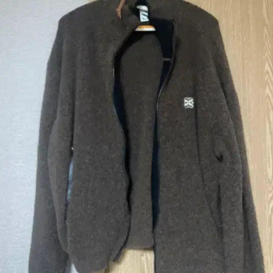 [BUNJANG] Setter Fluffy Wool Fleece Zip-Up Knit Brown / 세터 플러피 울 플리스 니트 집업 브라운s