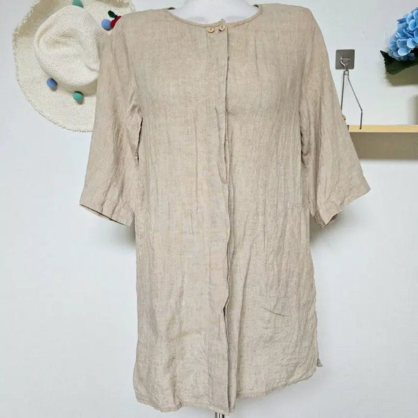 [BUNJANG] Demian Linen Blend Blouse Jacket / 데미안 넉넉한 마소재 블라우스 55 자켓