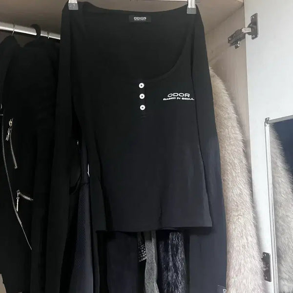 [BUNJANG] Odor Basic Long Sleeve Slim Fit T-Shirt / 오도어 기본 긴팔 슬림핏