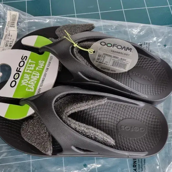 [BUNJANG] OOFOS Original Slide Black M10/W12 / 우포스 오리지널 슬라이드 블랙 M10/W12  270~275