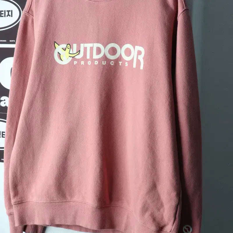 [BUNJANG] Mark Gonzales Collaboration Oversized Sweatshirt Pink / (L-XL) 아웃도어 맨투맨 티셔츠 마크곤잘레스 협업 핑크-H38659