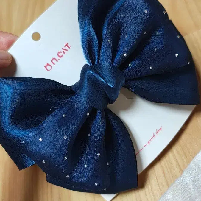 [BUNJANG] Navy Chiffon Thin Ribbon Hairpin / NAVY (네이비) 쉬폰 얇은 리본핀