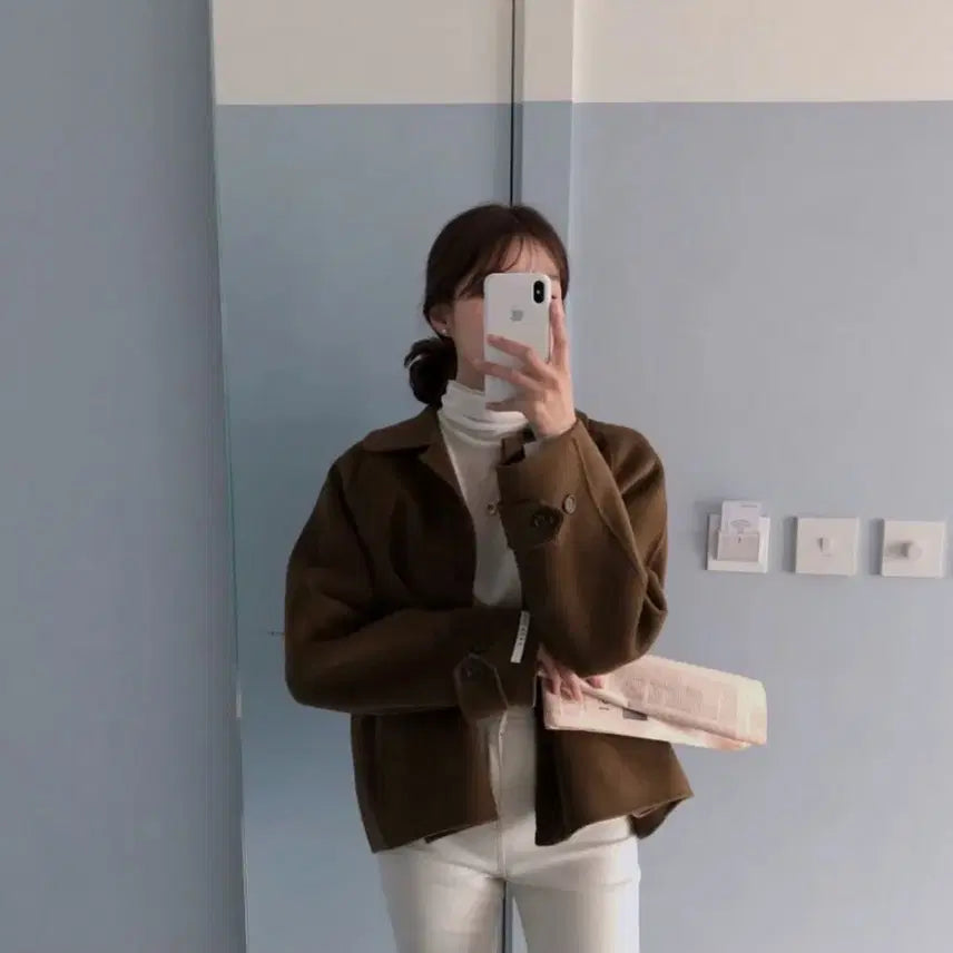 [BUNJANG] Hawa Handmade Short Coat (Brown) / 하와 핸드메이드 숏코트 팔아요(브라운)