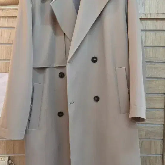 [BUNJANG] ADHOC Long Trench Coat Beige / ADHOC 롱 트렌치 코트 베이지