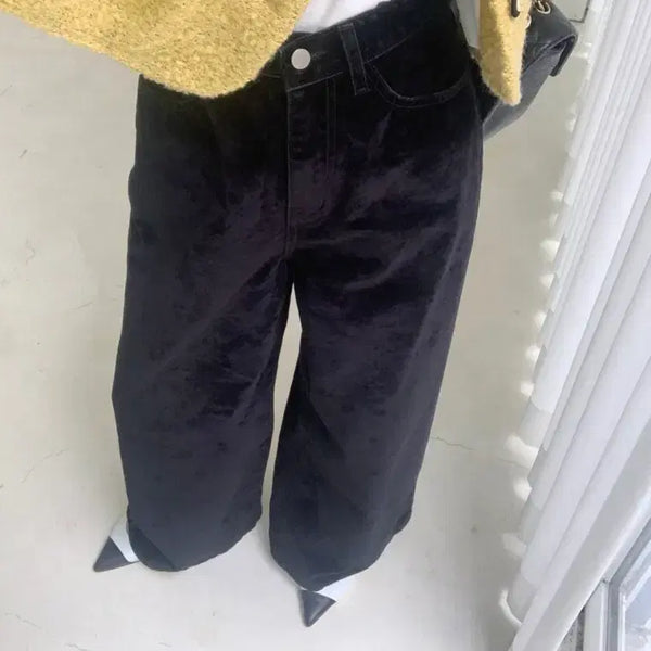 [BUNJANG] Bysini Velvet Denim Cotton Pants / 바이씨니 제작 벨벳데님 면팬츠