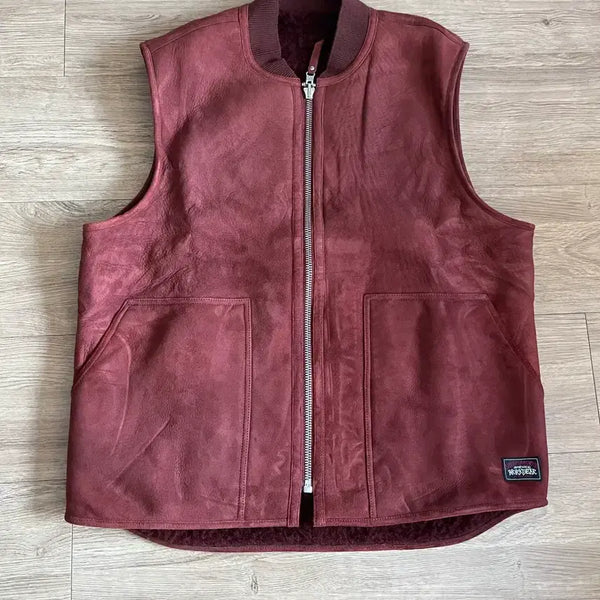 [BUNJANG] Stussy Reversible Workgear Shearling Vest L / 스투시 리버서블 워크기어 시어링 베스트 L