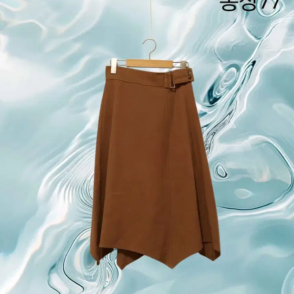 [BUNJANG] Brown Belt Point Skirt / 브라운 벨트 포인트 스커트
