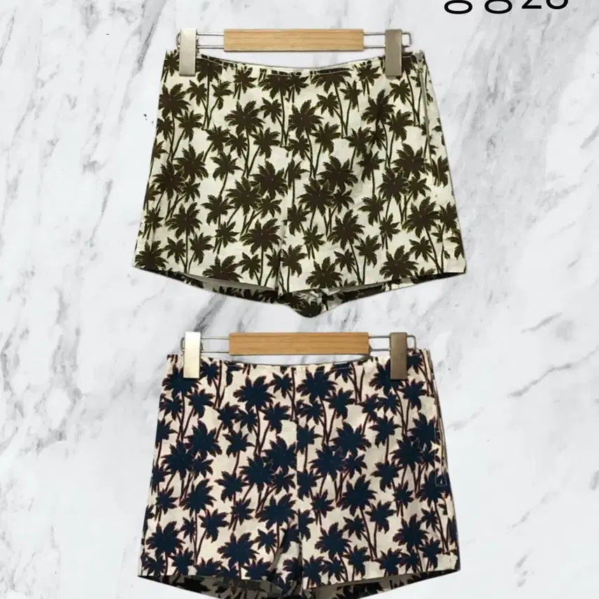 [BUNJANG] Palm Tree Pattern Shorts Green Blue Bundle New / 야자수 패턴 숏팬츠 그린 블루 일괄 새상품
