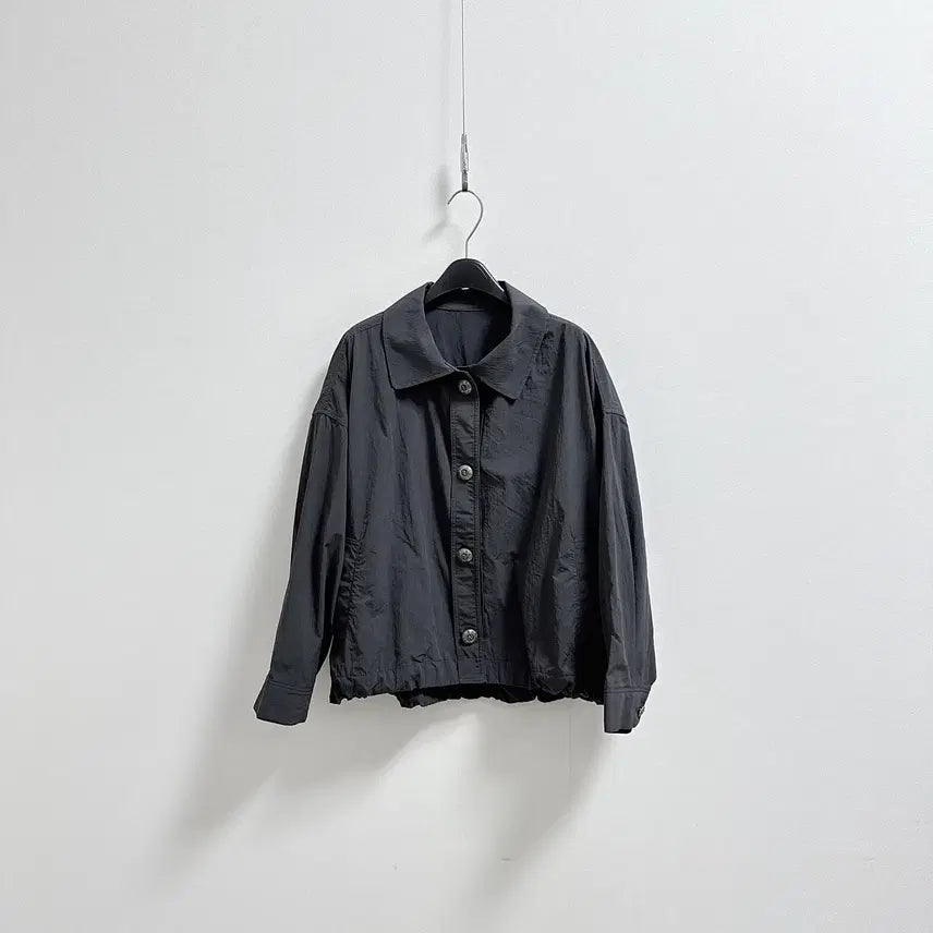 [BUNJANG] BCBG Charcoal Gray Crinkled String-Hem Jacket / BCBG 바스락 자켓