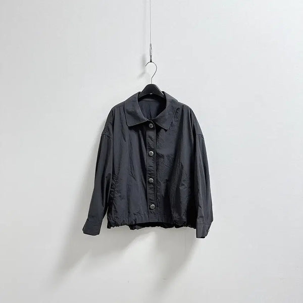 [BUNJANG] BCBG Charcoal Gray Crinkled String-Hem Jacket / BCBG 바스락 자켓