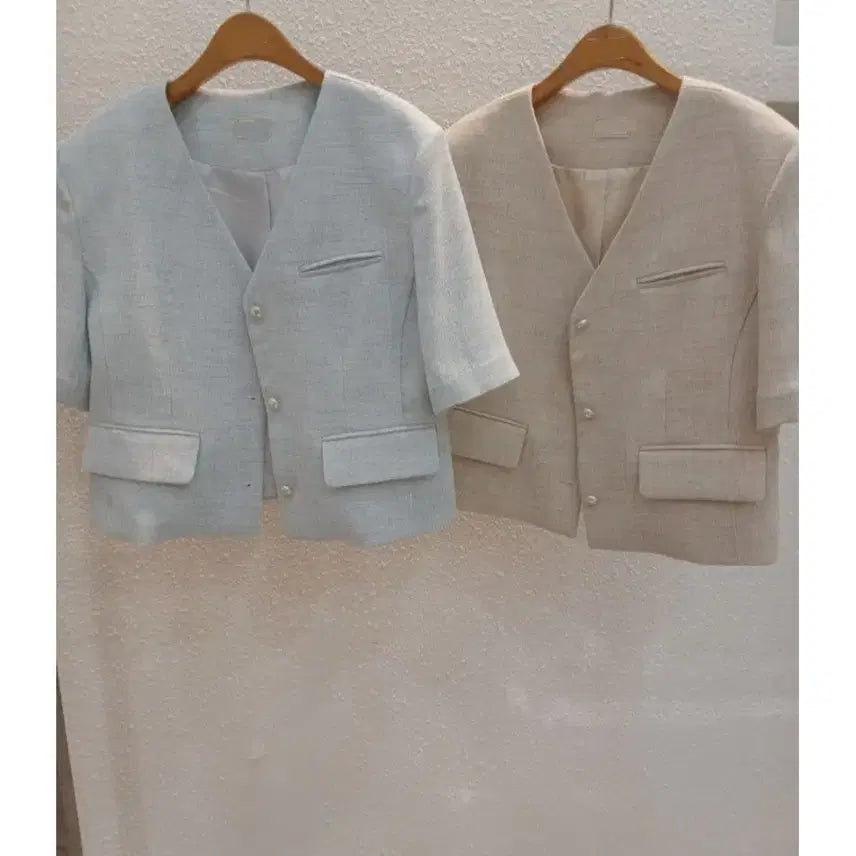 [BUNJANG] Tweed Jacket (Sky Blue/Beige) / 트위드자켓